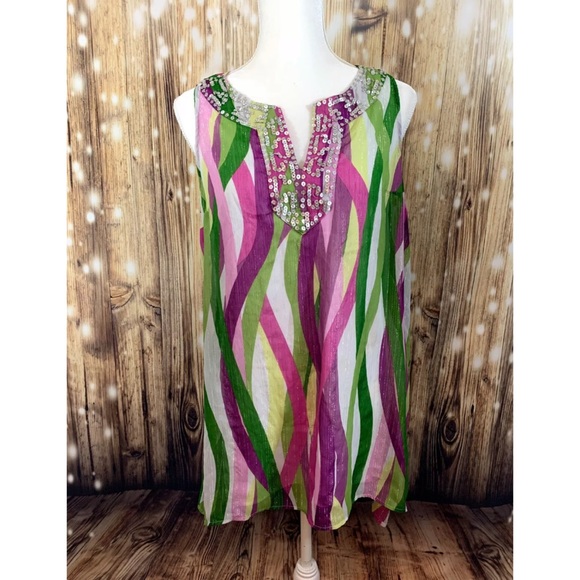 Fashion Bug Tops - ❤️Fashion Bug Sleeveless Tunic with Sequins- M